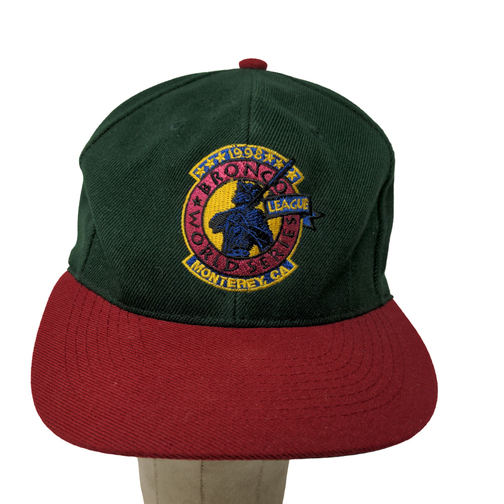 Otto Men's Bronco World Series League Snapback Hat Green OSFA Vintage 1998 90's
